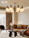 French Mid-Century Style Living Room Chandelier 2025 New Model Hall Main Light American Retro Solid Wood High-End Dining Room Lighting Fixtures