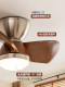 French Mid-Century Style Bronze Fan Ceiling Lamp Walnut Color Ceiling Fan Lamp Nordic Bedroom Study Room Dining Room Lamp