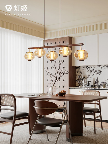 French Medieval Restaurant Chandelier, Retro High-End Long Dining Table Lamp, Creative Living Room, Study, Bedroom Lamps