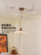 Medieval Style Adjustable Swing Arm Water Drop Chandelier Retro Walnut Color Imitation Crystal High-End Restaurant Chandelier