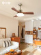 French Retro Electric Fan Chandelier Bedroom Silent Strong Wind Solid Wood Ceiling Fan Lamp Medieval Dining Room Living Room Fan Lamp