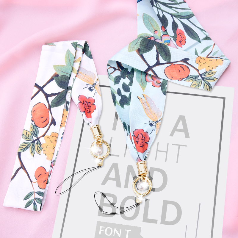 Mobile phone hanging pendant female style hanging neck pendant rope hanging neck rope mesh red hanging neck with personality creative pendant mobile phone hanging rope Long version rope Apple Huawei sling accessories hanging neck type sturdy and durable