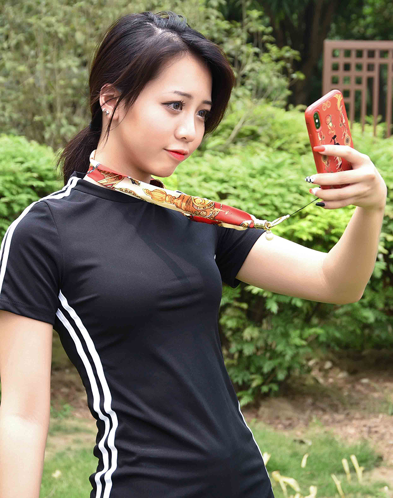 [Mua 2 tặng 1] dây đeo điện thoại di động treo cổ nữ cá tính sáng tạo chuỗi khăn quàng rộng vòng vòng ruy băng trang trí dây táo rộng Huawei oppo phổ biến dây chống mất vải cao cấp in lụa - Nhẫn nhẫn vàng nam