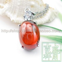 Classic natural red zircon pendant jade pendant pendant egg noodle pendant female gift Joker gift