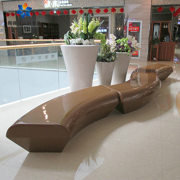Large shopping mall Hotel Airport Hall sample House Display Center Square Community outdoor glass fiber combination bench leisure seat