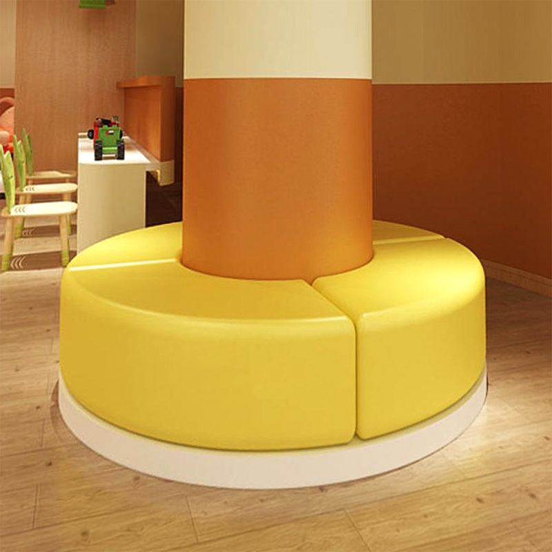 Kindergarten early education center training class institution school hall rest area wraps around round square pillar sofa combination