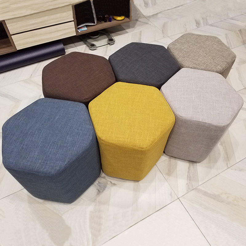 Simple creative foreign training institution clothing store seating area changing shoe stool diamond hexagonal children's sofa bench