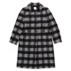 HONRN/Red Man Retro Square Collar Wool Coat Women's Winter Winter's Winter's Winter's Mid-Length Houndstooth Pattern Loose Straight Jacket