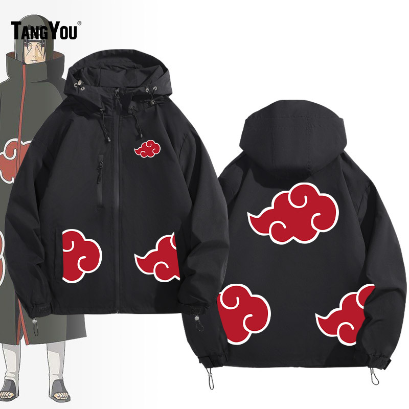 Anime Merchandise Naruto Akatsuki Organization Clothing Uchiha Itachi Jacket Youth Student Casual Hooded Jacket