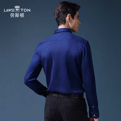 Lawston mùa thu và mùa đông nam mới dệt kim cardigan kinh doanh áo len dài tay màu rắn - Hàng dệt kim