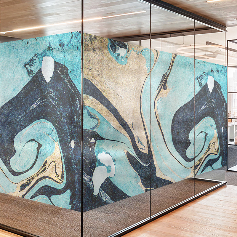 Abstract Office window slip balcony anti-splash glass sticker Bathroom glass sticker window sticker