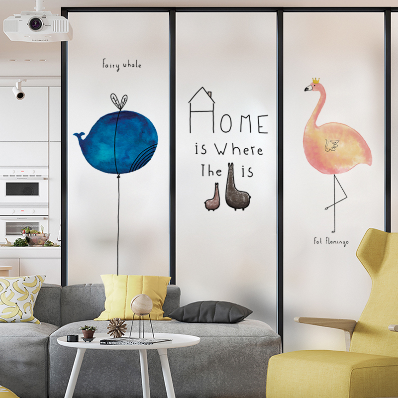 Nordic ins wind decorative window stickers bathroom powder room glass door stickers custom anti-peep transparent opaque