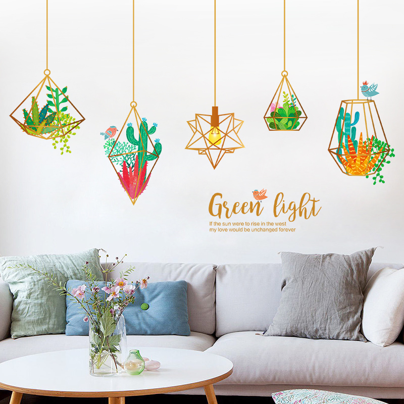 Cactus Sticker Wall Sticker Wallpaper Self-Glued Bedside Cozy Room Decorated bedroom Dormitory Living Room Sticker background