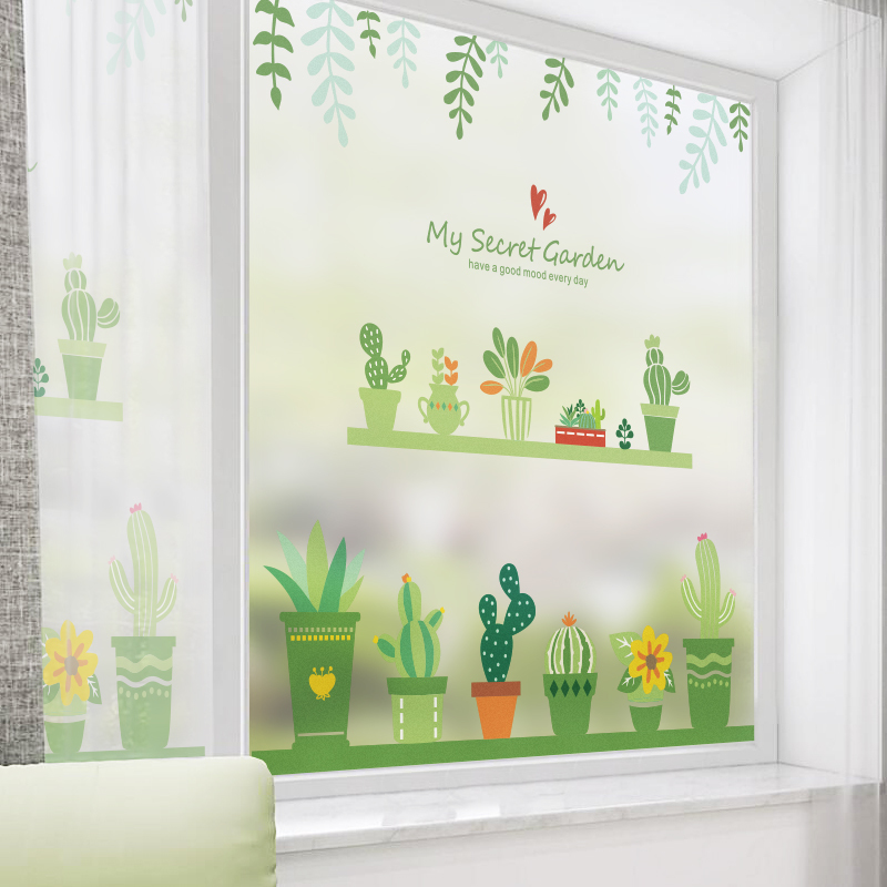 Glass window sticker light transmission opaque window sticker small frescoed stained glass paper window appliquete frosted anti-overdraft