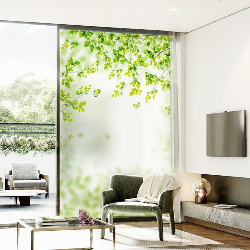 Shade window grille paper window stickers Translucent opaque balcony glass stickers Shading household decorative frosted glass film
