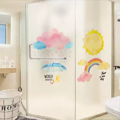 Rainbow glue-free electrostatic glass film window stickers Heat insulation sunshade sunscreen window stickers Decorative bathroom anti-permeable stickers