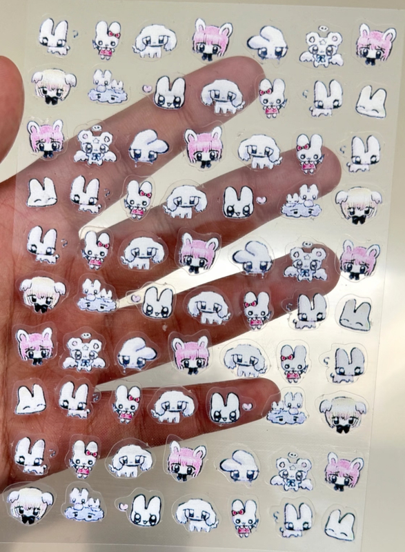 Nail Art Stickers Cute Cartoon Little Girl Vintage Nail Art Stickers DIY Planner Phone Case Nail Stickers
