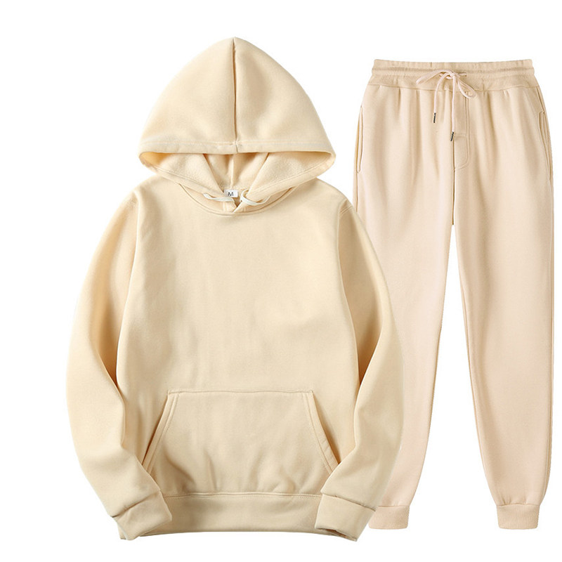 Мода Set ts oversized hooded long sleeve hoodie sport pants lady suit