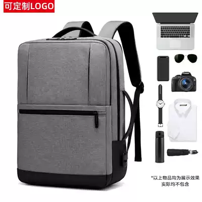 Double shoulder bag men's backpack custom printing LOGO business leisure large capacity travel bag computer bag work bag