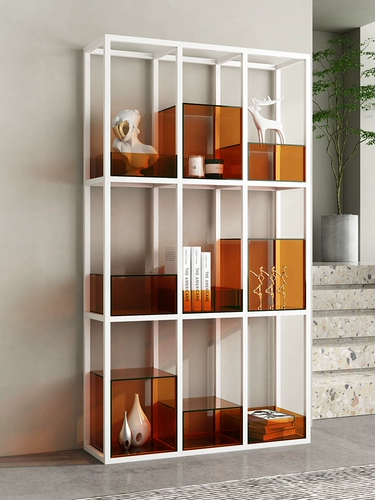 Книжный магазин Nordic Iron Art установил землю в гостиной в многофустентной креативной офисе Ackli Simple Partition