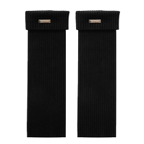 Moxiu metal label black socks for women cool silk y2k hot girl sweet cool leg covers pile socks spring and autumn striped socks