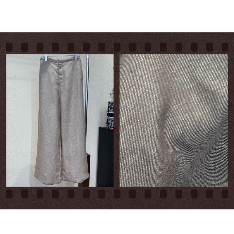 Shan. Er【Original】100% Gold Thread Linen Old Money Style Spring Narrow Straight-Leg Pants
