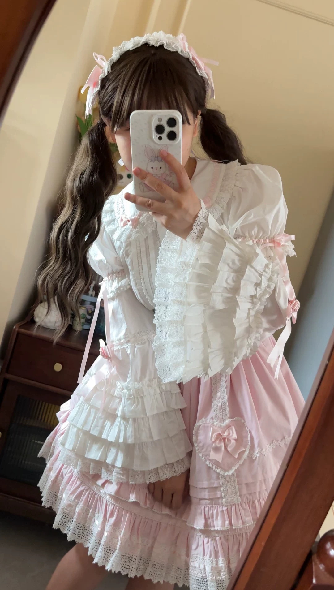 【*兔子的心愿*系列 sk裙现货】Lolita棉布古早爱心口袋