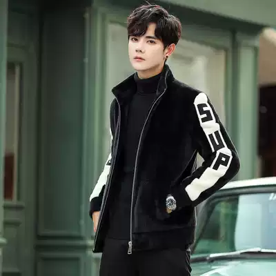 Autumn and winter mink coat men's short coat Korean version of the trend wool coat men's coat 2020 new style