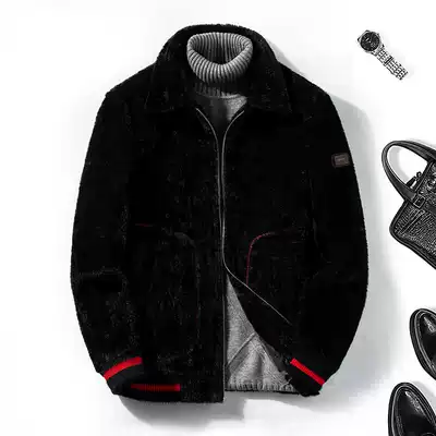 Autumn and winter woolen coat men's short Korean version of the trend imitation mink velvet woolen coat men's trench coat 2019 New