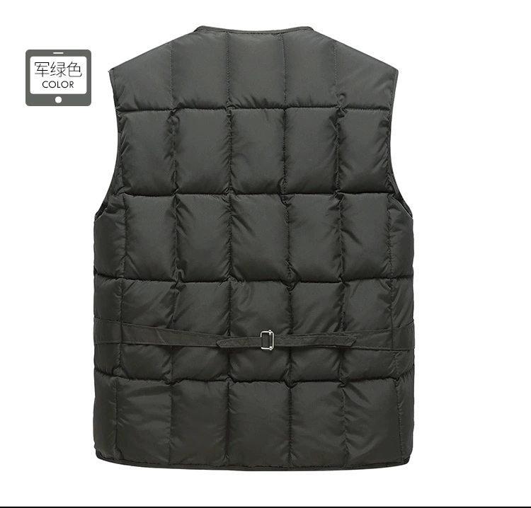 Mùa thu và mùa đông mới trung và già xuống cotton vest nam nhiều túi áo ấm cha tải kích thước lớn ngoài trời ao ba lo nam
