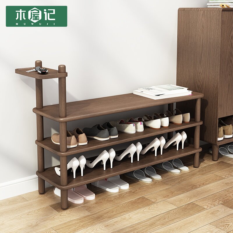 Full solid wood Shoe Changing Bench Shoe Cabinet Home Doorway Shoe rack in door Sitting Style Wearing stool starter Creative Stool