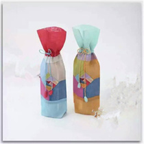 Drawstring wine bag wedding wine packaging bag wine bottle decoration red wine bag satin gift