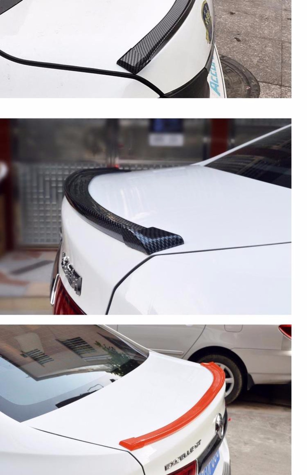 Sửa đổi xe phổ thông đuôi PU sợi carbon cao su cố định cánh miễn phí phong trào đấm nhỏ đuôi trang trí đầu cánh dán đuôi gió cho xe hơi