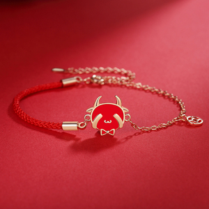 本命年红绳+纯银感温变色手链