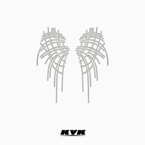 KVK2021 new mesh sheet tassel earrings niche design advanced sense tassel earrings simple fashion earrings