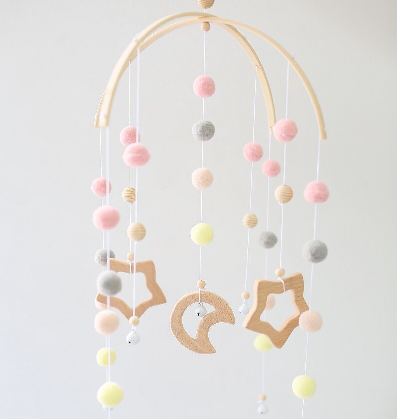 In Nordic children's house wall decorated leaf hair ball windbell hanging pieces kindergarten decorated baby bell hanging