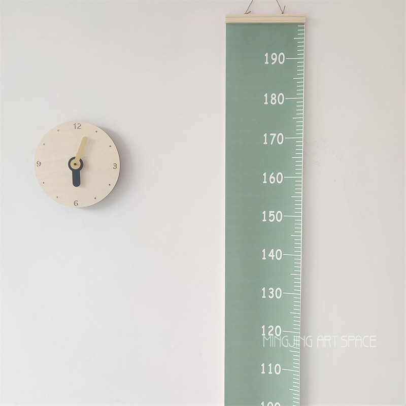ins Nordic solid color oil canvas height ruler children's growth record height ruler children's room decoration hanging wall hanging