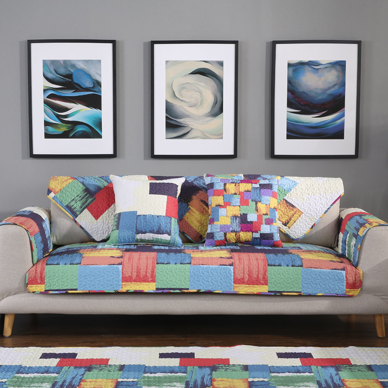 Rain-Dove sofa cushion fabric minimalist modern anti-slip all cotton backrest towels Sofa Towel Cover All Season Universal