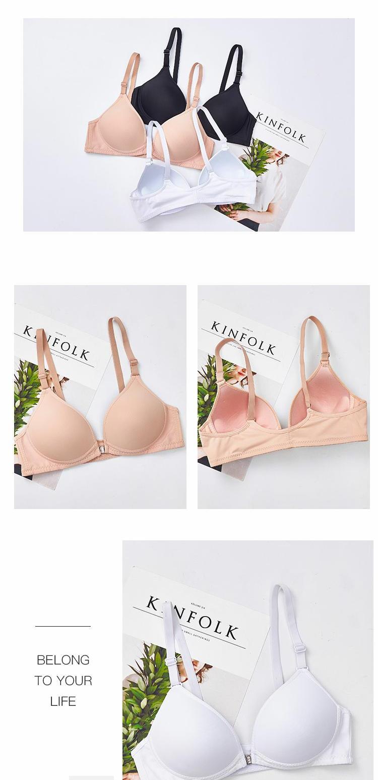 Khóa trước, không có vòng đệm đồ lót bằng thép, chống chảy xệ nữ, không dấu vết, thoải mái, phần mỏng, nâng, áo ngực, học sinh, học sinh trung học nội y cao cấp 2021