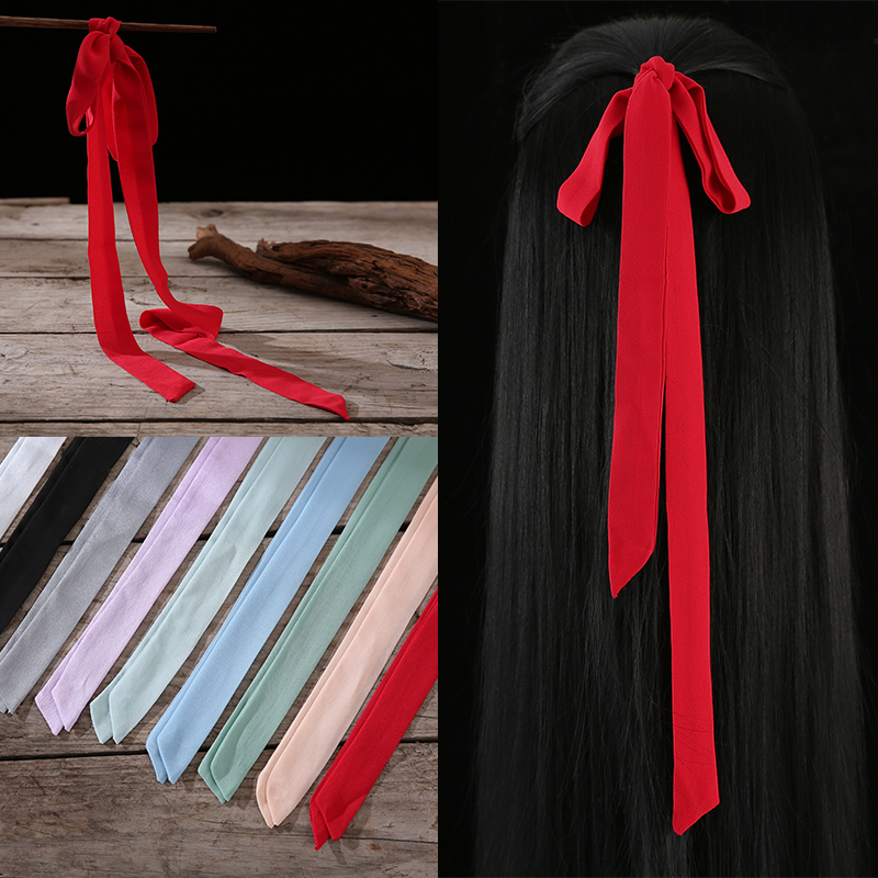 Ancient style hair band Hanfu streamer Retro headdress Super fairy girl daily Chiffon hair circle Chinese style accessories belt