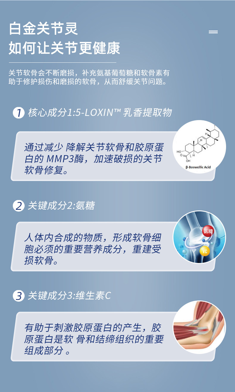 新西兰进口 Nutralife纽乐 白金版关节灵氨糖软骨素 60粒 图5
