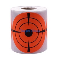 (Target House) 250 sheets of a roll of bright orange bullseye firing practice target paper stickers