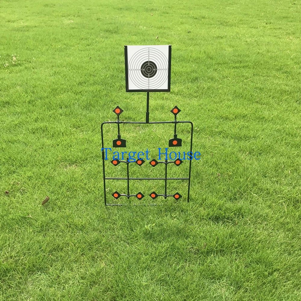 (Target House) Multi-target sheet Shooting Exercise Metal Range Rotating Slingshot Target Sending 100 Target Paper