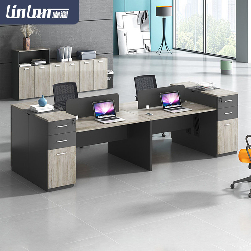 Staff desk staff computer desk and chair combination simple modern office furniture 2646 people screen working position