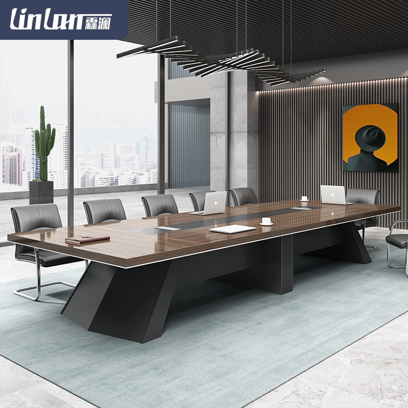 Conference table long table simple modern reception table and chair combination large negotiation table training table long table office furniture