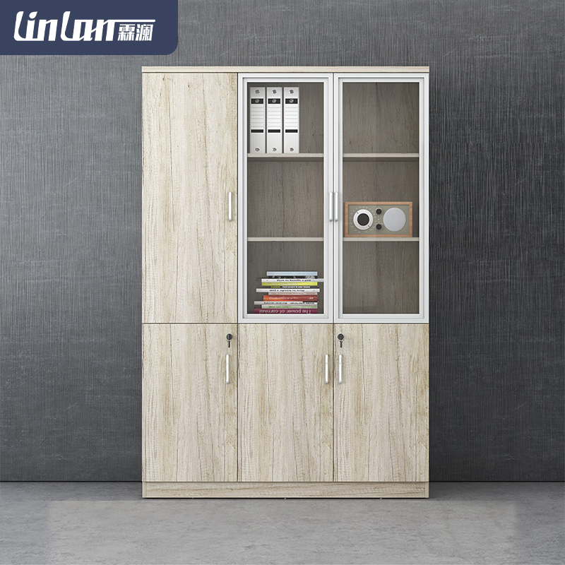 Linlan Cabinet Information Cabinet Wooden Office Information Cabinet Brief Modern Drawer with lock storage Archives cabinet