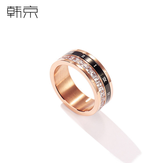 Korean style fashion decorative ring for men and women, personalized rotatable internet celebrity index finger ring, titanium steel ring for couples