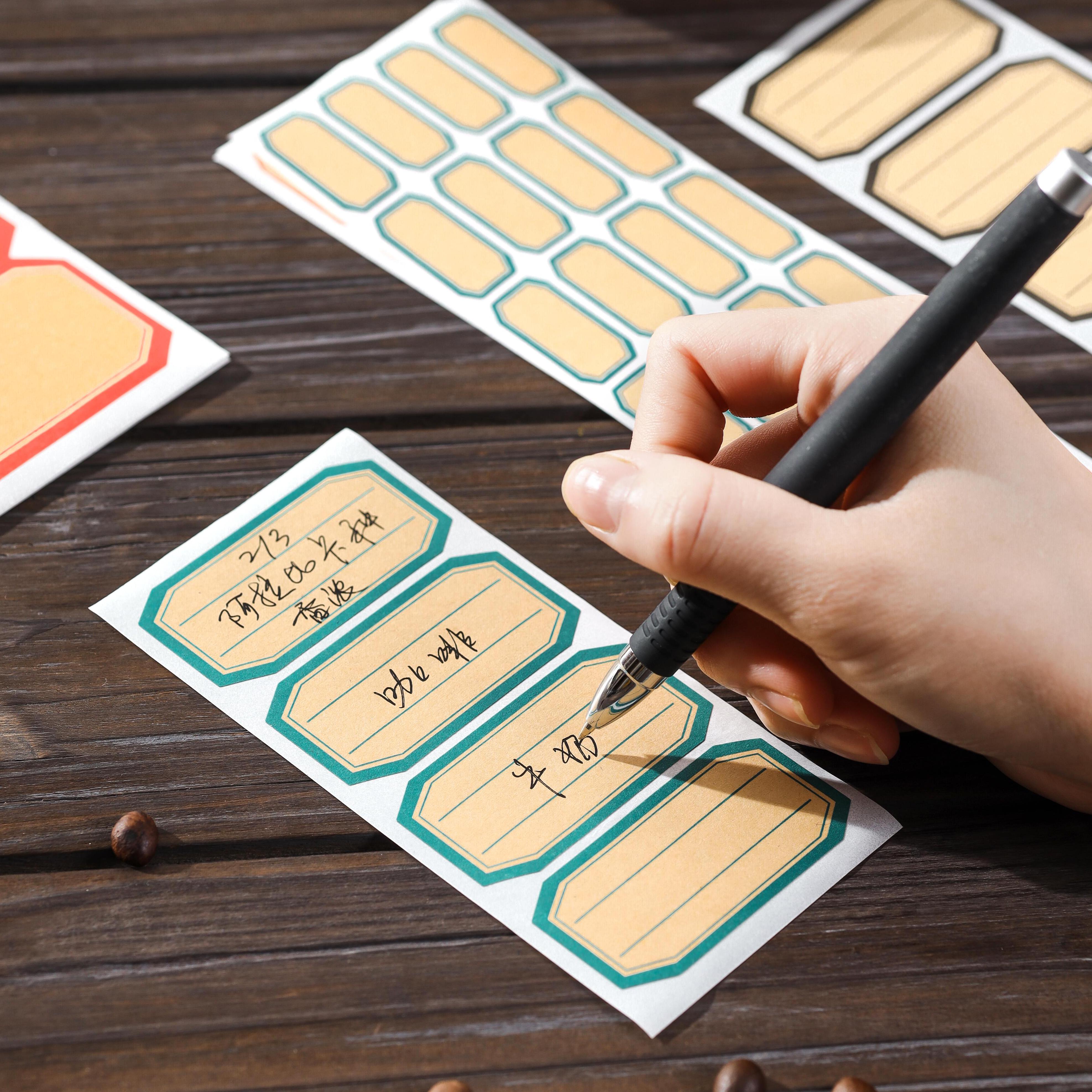 Tags Stickers Handwritten Index Labelling Mouth of paper Bull Leather Goods Name Stickers Motivite Leave note Small labels