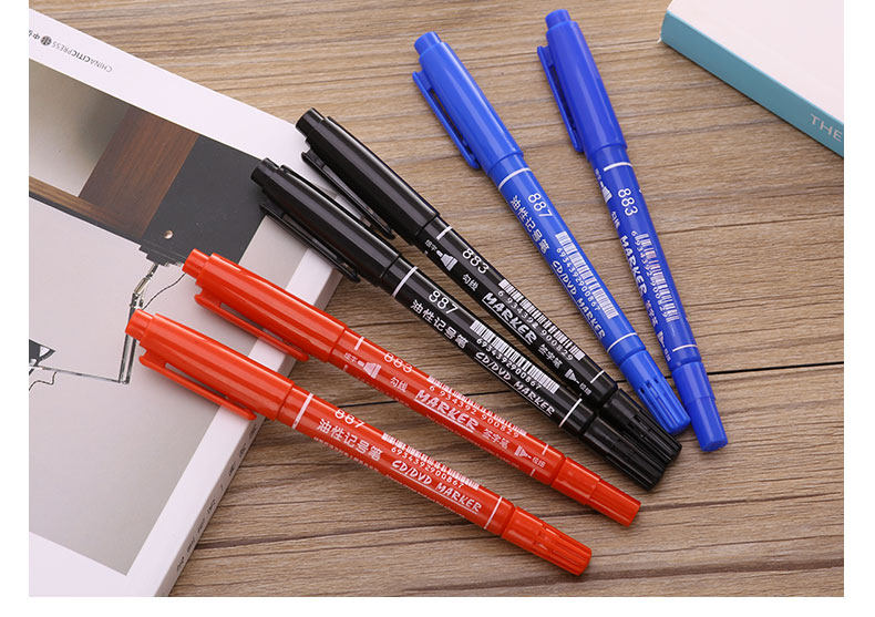 Monamey Hero Monami Water - based Pen Fiber Pen Double - head Oil - based Special Fabric Multicolor Label Pen Pen