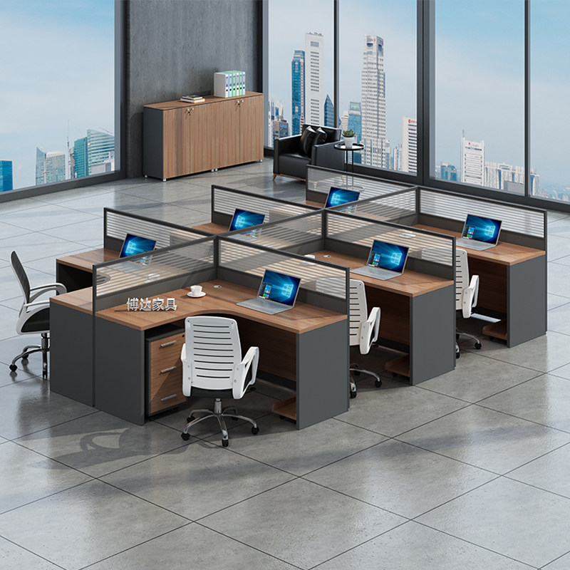 Simple and modern staff office desk and chair combination screen desk 4-person staff office furniture card partition